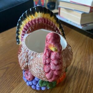 Vintage Thanksgiving Ceramic Turkey Planter